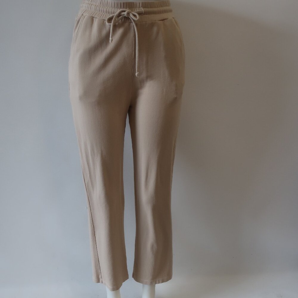 NWT Womens Red Haute (Item-84) Beige High Waist Pull-On Drawstring Pants S